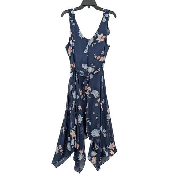 Premier Amour Floral Ruffle Midi Dress Size 12 Asymmetrical Hem Cottage Wedding - Picture 2 of 13